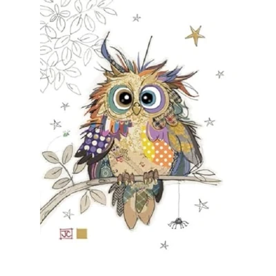 Image of Bug Art Blank Greeting Card Otto Owl