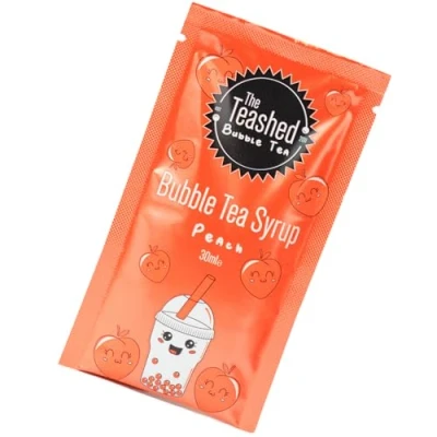 Image of Bubble Tea Syrup Peach 30ml Fruit for 1 Serving Vegan By THE TEASHED