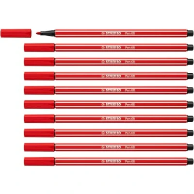 Image of Premium Fibre Tip Pen STABILO 68 Pack of 10 Carmine