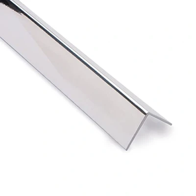 Image of Chrome/Silver External Corner Trim Decorative Bathroom Cladding 1.25m x 5 Pack
