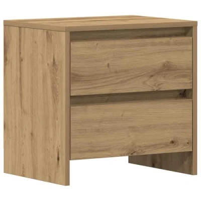 Image of vidaXL Bedside Table Modern Oak Storage Nightstand with Drawers and Matte Finish for Bedroom Furniture