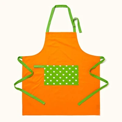 Image of Orange and Green Stars Cotton Apron Homescapes