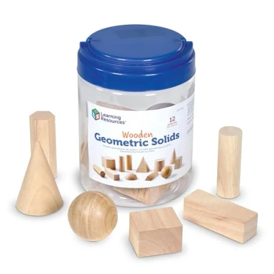 Image of Learning Resources Wooden Geometric Solids (Set of 12)