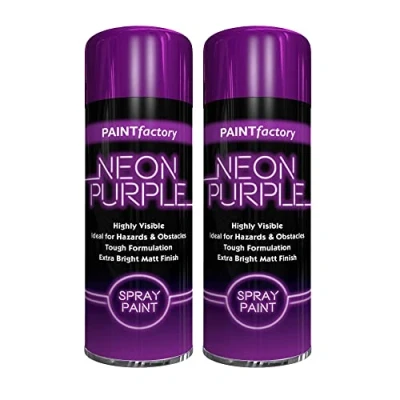 Image of Classic Signature 2 x Neon Purple 200ML, Spray Paint Aerosol Fluorescent Bright Graffiti (Banksey) Matt Finish