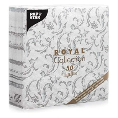 Image of Papstar Royal Collection #85005 Napkins 1/4 Fold, 40 cm x cm, Grey, Pack of 50