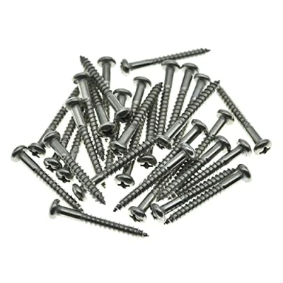 Image of KAISH 30 Pack Stainless Steel Phillips oval head Vintage Style Guitar Tremolo Bridge Mounting Screws for Strat/Stratocaster