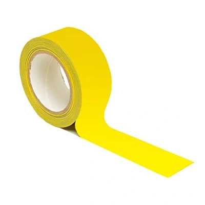 Image of The Products Store Premium Resistant Yellow Safety Marking Tape, Single Tape Roll. Floor Lane Adhesive Line Tape. Ideal For Social Distancing, Warehouse &amp; Gym (50mm Wide x 33m Long)