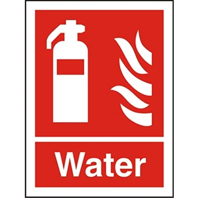 Image of Seco Fire Extinguisher, &amp; Water Sign, 200mm x 300mm Photoluminescent Self Adhesive Vinyl