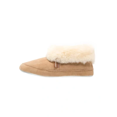 Image of Shepherd of Sweden Emmy Sheepskin Slippers Women 100% Real Comfort Soft and Warm Fluffy Chestnut 3.5 UK