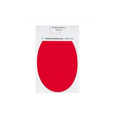 Image of Iron on Patches for Tracksuits and Sportive Clothing 6 Elbow or Knee 13,9 x 9,3 cms. Color: red