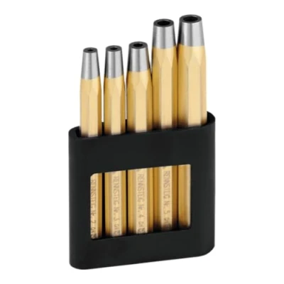 Image of Rennsteig R445 100 0 Octagonal Rivet Setter Set, V, Gold/Silver