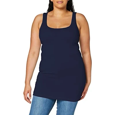 Image of VERO MODA Women&#039;s Vmmaxi My Soft Long Tank Top Noos Vest, Blue (Black Iris), 34 (Manufacturer Size: X Small)
