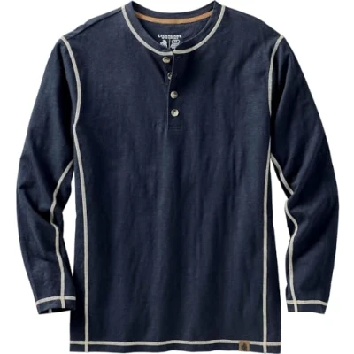 Image of Legendary Whitetails Men&#039;s Standard Maverick Slub Henley Shirt, Navy, Large