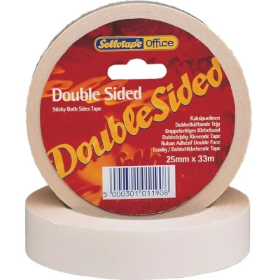 Image of Sellotape 25116 Clear Double sided Tape 25mm x 33m