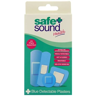 Image of Safe &amp; Sound 20 Blue Detectable Plasters