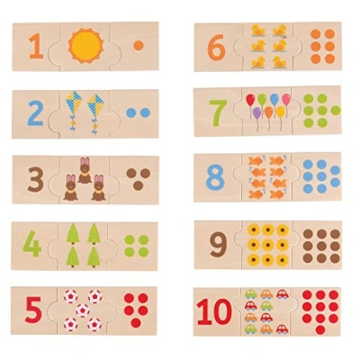 Image of Bigjigs Toys Wooden Number Tiles Learn to Count Puzzle