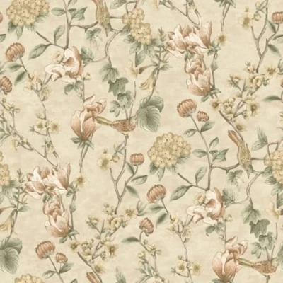 Image of Holden Decor Floral Bird Trail Cream Wallpaper 13600