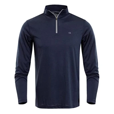 Image of Calvin Klein Mens Harlem 1/4 Zip Pullover Navy Marl XL