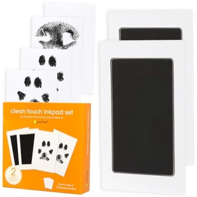 Image of Pearhead Paw Print Clean Touch Ink Pad, Mess Free Inkless Pet Impression Kit, Safe for Cats and Dogs, Pawprint Keepsake, Pack of 2
