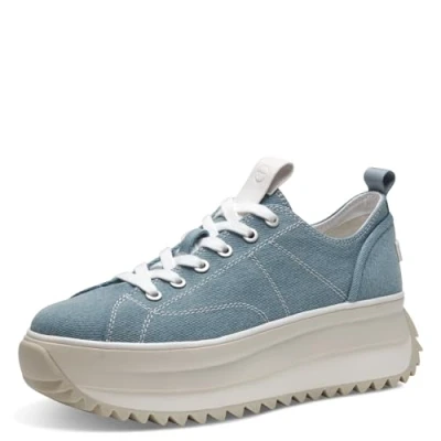 Image of Tamaris Trainers, Women&#039;s, Size: 5.5, Denim blue Imitation leather/ textile