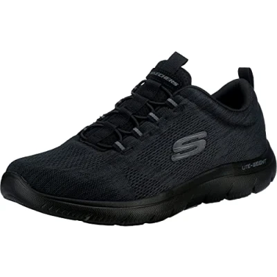 Image of Skechers Wide Fit Summits Louvin Trainers, Men&#039;s, Size: 11, Black Polyester