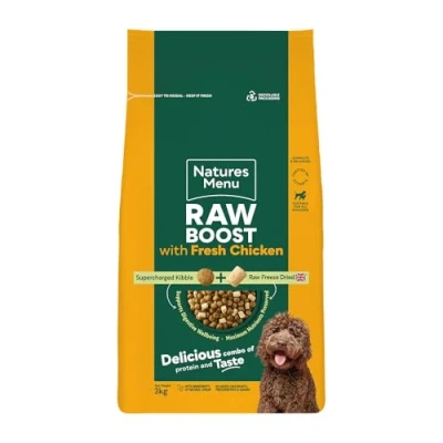 Image of Natures Menu Raw boost Dry Food for Dogs with Fresh Chicken 3kg