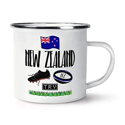 Image of Rugby New Zealand Retro Enamel Mug Cup