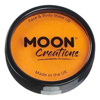 Image of Moon Creations Pro Face &amp; Body Makeup Sunshine Orange 36g Professional Colour Paint Cake Pots For Painting Kids, Adults, Fancy Dress, Festivals, Halloween