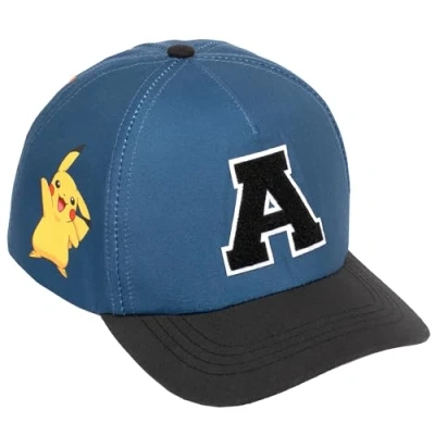 Image of Pokemon Personalised Baseball Cap for Boys Embroidered Letter Adjustable Snapback Kids Hat 100% UV Protection Summer Holiday Dark Blue