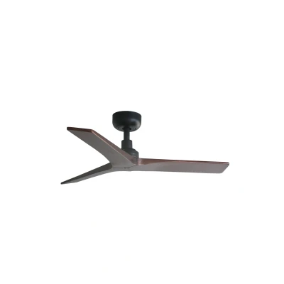 Image of Klim Small 3 Blade Ceiling Fan Matt Black, Walnut E27 Wiz Smart System