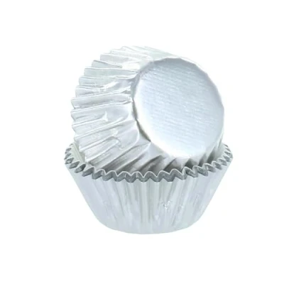 Image of Culpitt Mini Baking Cases Silver Petit Four Cases, Foil Lined Cupcake Case for Fairy Cakes and Bite Sized Treats, Metallic 200