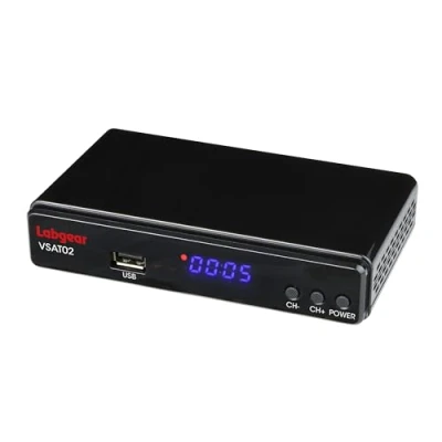 Image of Free to Air Satellite Receiver Full HD DVB S2 + USB Port Schedule Program Recorder, Labgear VSAT02 Compact TV Box with Remote Control