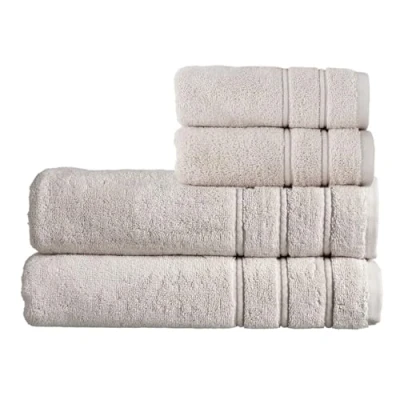 Image of Christy Antalya Bath Sheets Set 4 Piece 100% Turkish Cotton 600GSM Soft Plush Luxury Towel 2 Hand Towels Quick Dry Pumice Beige