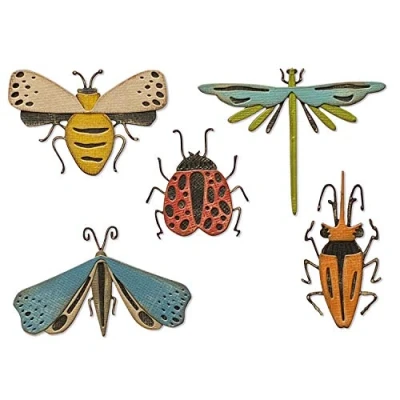 Image of Sizzix Thinlits Die Set 5PK Funky Insects by Tim Holtz, 665364, Multicolor, One Size