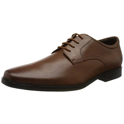 Image of Clarks Men&#039;s Howard Walk Oxford, Dark Tan Lea, 10 UK