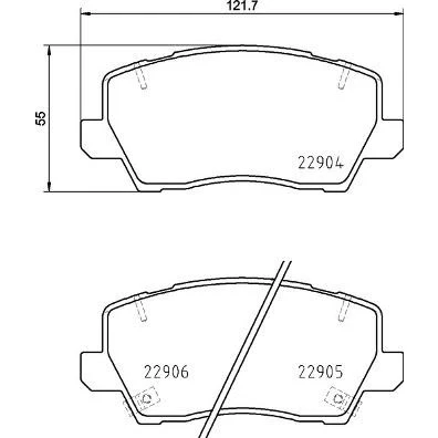 Image of 58101G6A30, 58101G6A40 Brake pad set BREMBO P 30 114 with acoustic wear warning anti squeak plate accessories KIA: Picanto III