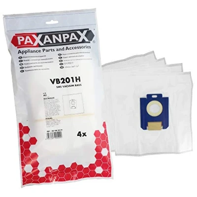 Image of Paxanpax VB201H, Compatible SMS Bags Electrolux, AEG, Philips, Tornado, Volta &#039;E201&#039; S Bag Type Pack of 4