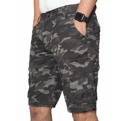 Image of BRAND KRUZE Mens Shorts Cargo Combat Camouflage Summer Casual Cotton Half Pants KZS116 Dark Grey 42