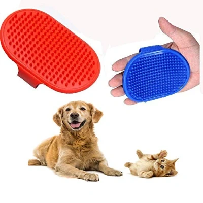 Image of Pet Dog Cat Bath Brush Comb Rubber Glove Hair Fur Grooming Massaging Massage Mit