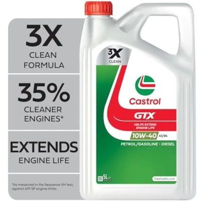 Image of Castrol GTX 10W 40 A3/B4 Engine Oil 5L