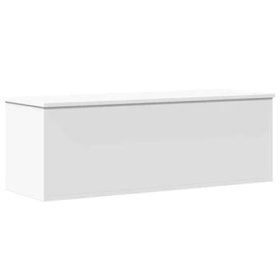 Image of vidaXL White Engineered Wood Storage Box 102x35x35 cm Multipurpose Blanket Chest/Coffee Table with Ample Space for Living Room/Bedroom
