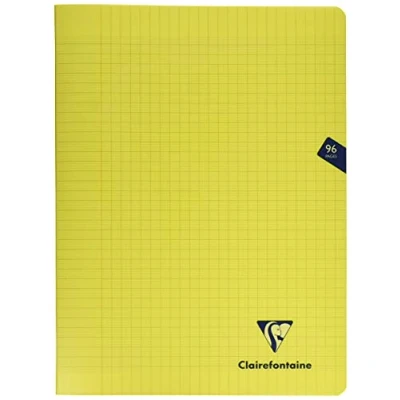 Image of Clairefontaine Ref 343361C Mimeys Side Stapled Notebook (96 Pages) A4+ Size, Polypro Cover, 90gsm Brushed Vellum Paper, Séyès Ruling Yellow Cover