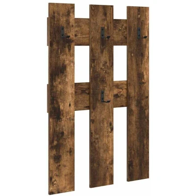 Image of Wall mounted Coat Rack with Storage Smoked oak Engineered wood Vidaxl