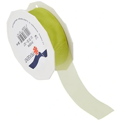 Image of C.E. Pattberg Sheer Organza Ribbon Lime Green, 27 Yards Gift Wrap Ribbon, 1 inch Width, Accessories for Decoration &amp; Handicrafts, Presents, Every Occasion