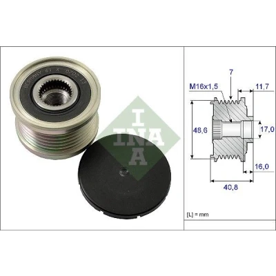 Image of 231000091R, 2310004D0A, 231000643R, 231000861R, 231001017R Freewheel Clutch INA 535 0080 10 40,8mm Requires special tools for mounting