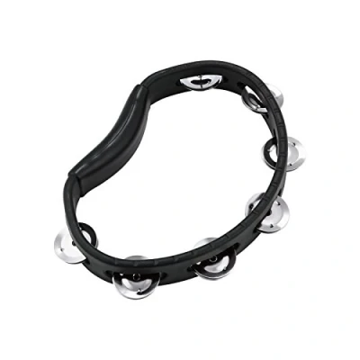Image of Meinl Percussion Headliner Hand Tambourine 1 Row With Curved Handle ABS Plastic / Steel, Black Silver (HTBK)