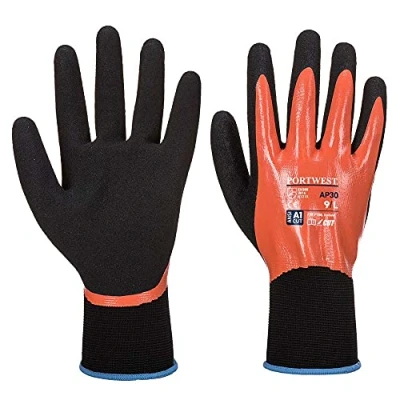 Image of Portwest Dermi Pro Glove 2XL Orange/Blk (Pack of 12)