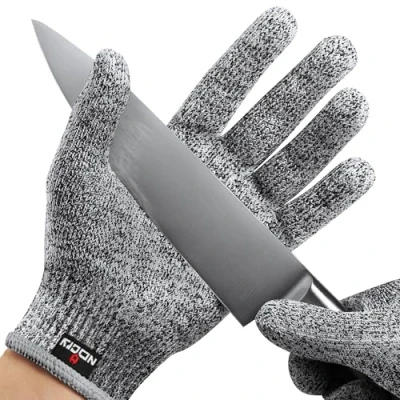 Image of NoCry Premium Cut Resistant Gloves Food Grade — Level 5 Protection; Ambidextrous; Machine Washable; Superior Comfort and Dexterity; Lightweight Protective Gloves; Complimentary eBook