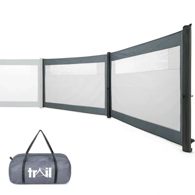 Image of Trail Air Windbreak Double Extension Panel, Inflatable Camping Windbreaker Extender, Modular Windshield Add On Section, TPU Poles, Kador Strip Awning Channel Fixing (L375cm x H130cm)