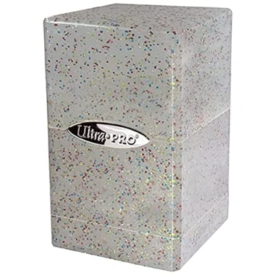 Image of Ultra PRO Satin Tower 100+ Card Deck Box (Glitter Crystal) Protect Your Gaming Cards, Sports Cards or Collectible In Pro&#039;s Stylish Glitter Box, Perfect for Safe Traveling